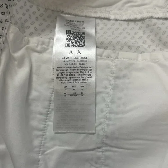 Armani Exchange AX Men's Size 36 Black Geometric Logo Print 9 Inseam Shorts